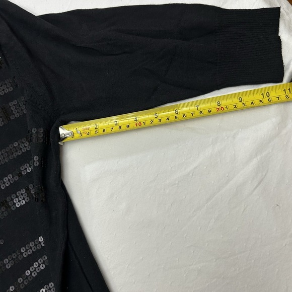 Torrid Women's Dressy Black Sequined V-Neck Sweater Plus Size 1 Short Sleeve - Picture 6 of 6